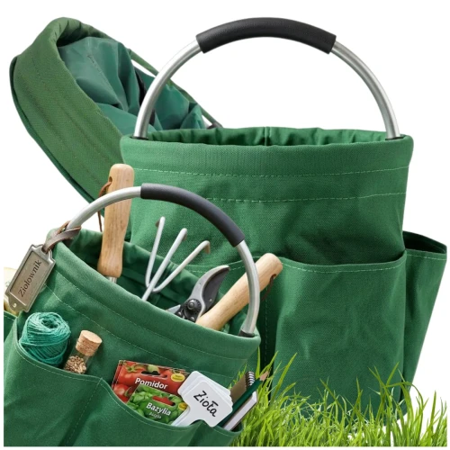 Kosz pojemnik torba na narzędzia ogrodowe składany zielony