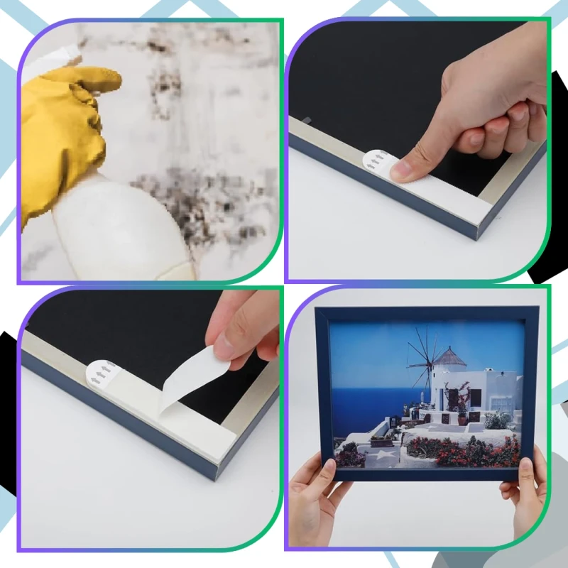 Rzepy samoprzylepne do montażu wieszania obrazów 12 szt 19 x 92mm9.webp