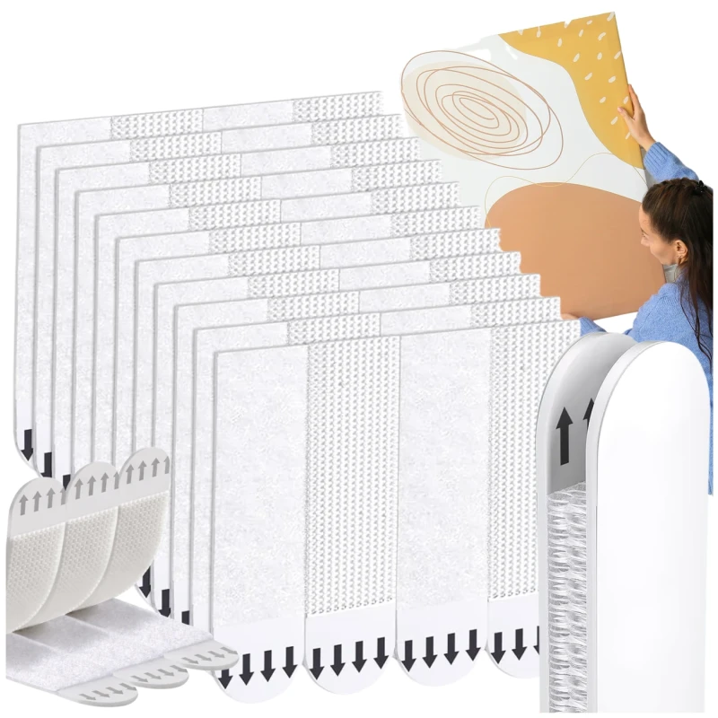 Rzepy samoprzylepne do montażu wieszania obrazów 24 szt 16 x 70 mm3.webp