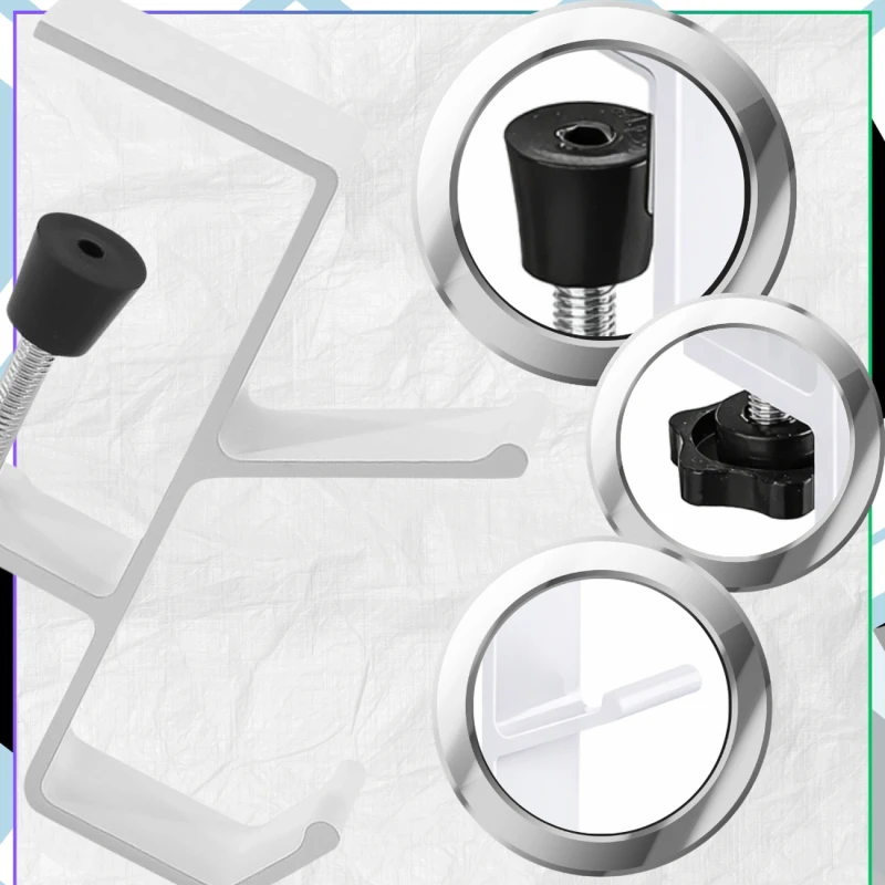 Uchwyt na słuchawki uniwersalny przenośny zaciskowy biurkowy biały3.webp