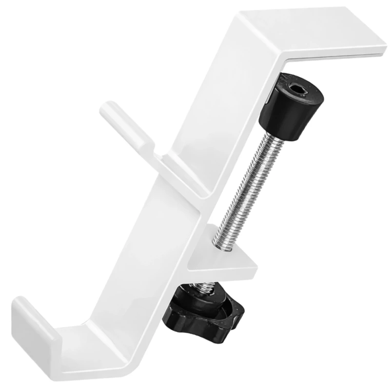 Uchwyt na słuchawki uniwersalny przenośny zaciskowy biurkowy biały4.webp