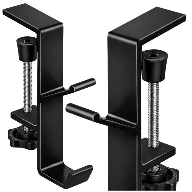 Uchwyt na słuchawki uniwersalny przenośny zaciskowy biurkowy czarny1.webp