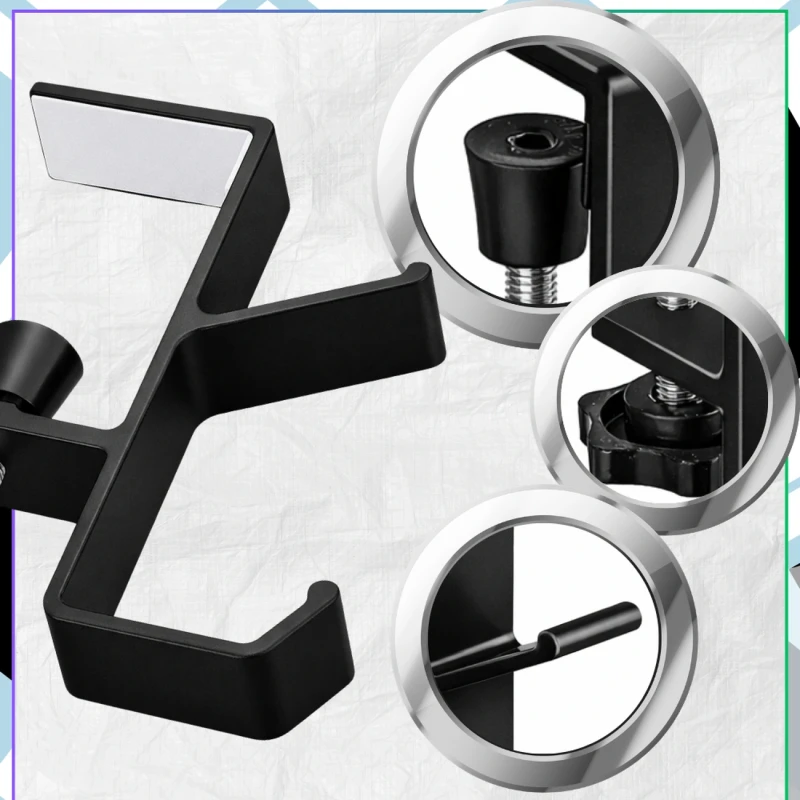 Uchwyt na słuchawki uniwersalny przenośny zaciskowy biurkowy czarny3.webp