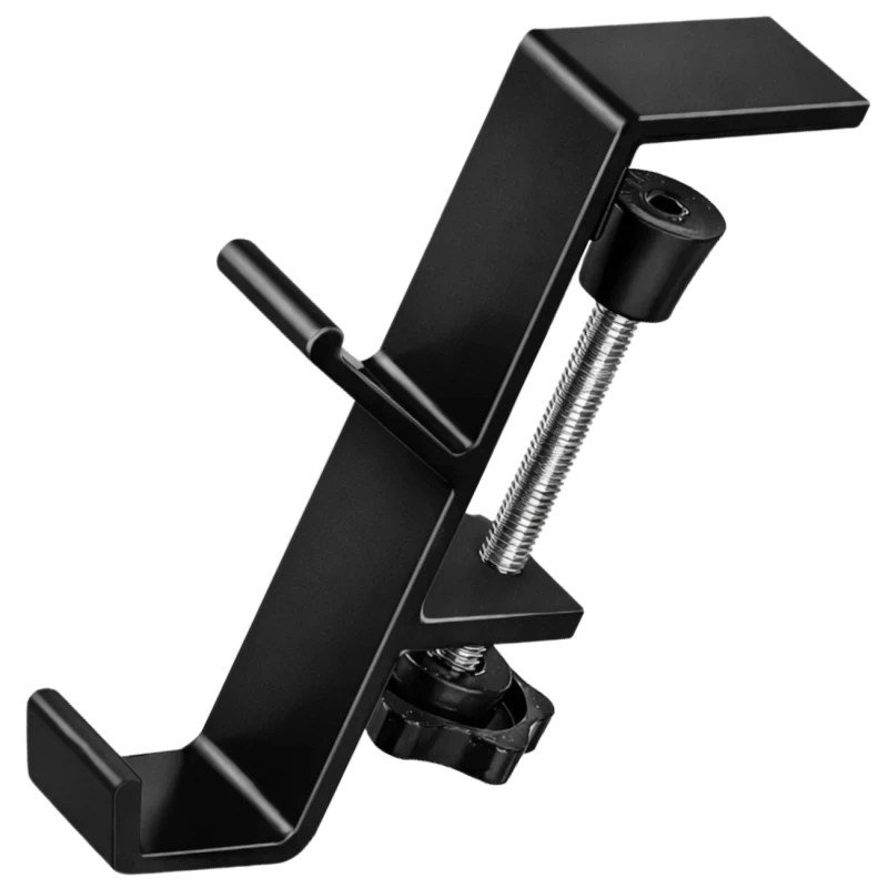 Uchwyt na słuchawki uniwersalny przenośny zaciskowy biurkowy czarny4.webp