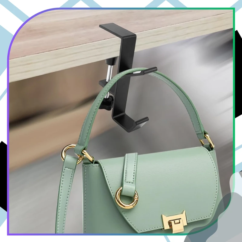 Uchwyt na słuchawki uniwersalny przenośny zaciskowy biurkowy czarny5.webp