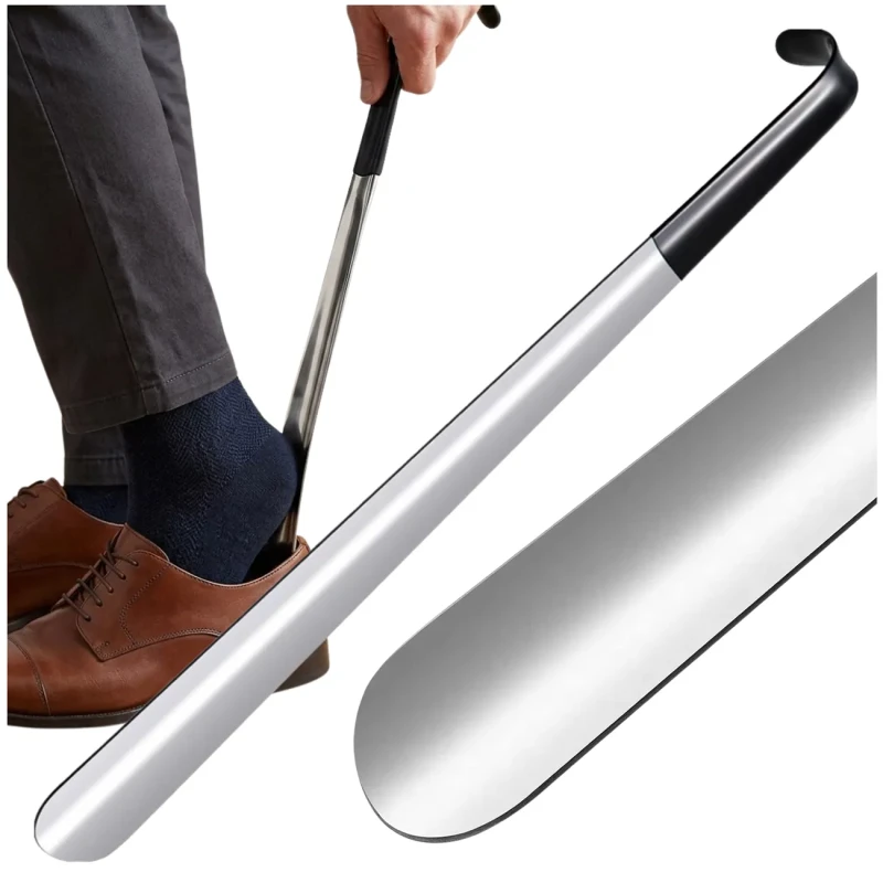 Łyżka do butów 42 cm stal nierdzewna zestaw 2 szt mocna długa do obuwia7.webp