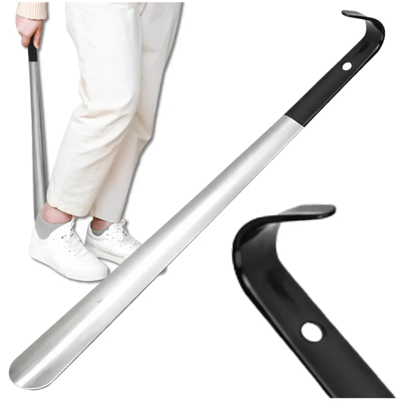 Długa łyżka do butów 58 cm stal nierdzewna solidna do zakładania obuwia3.webp