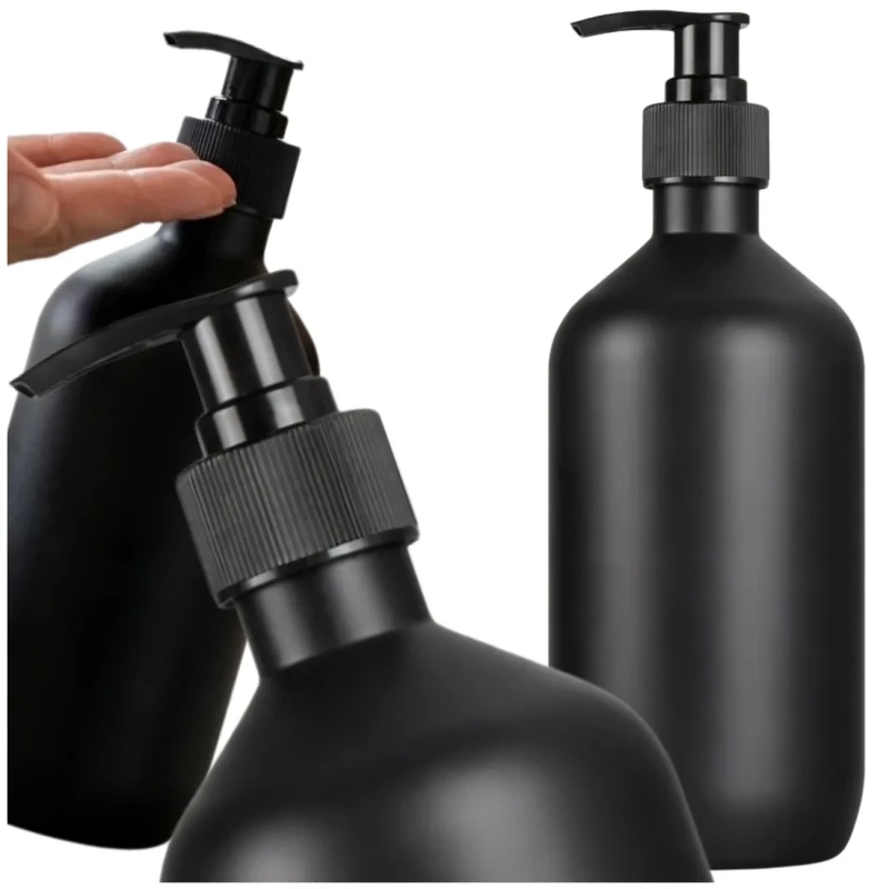 Dozownik na mydło 300 ml czarny mat butelka z pompką do kuchni lub łazienki3.webp