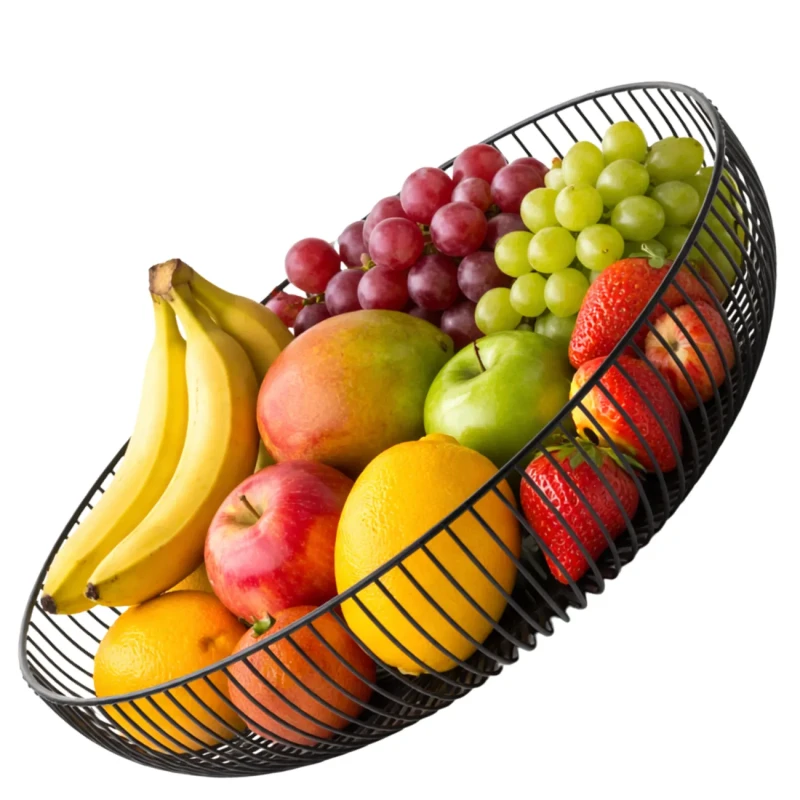 Organizer na owoce warzywa i przekąski czarny metalowy styl nordycki1.webp