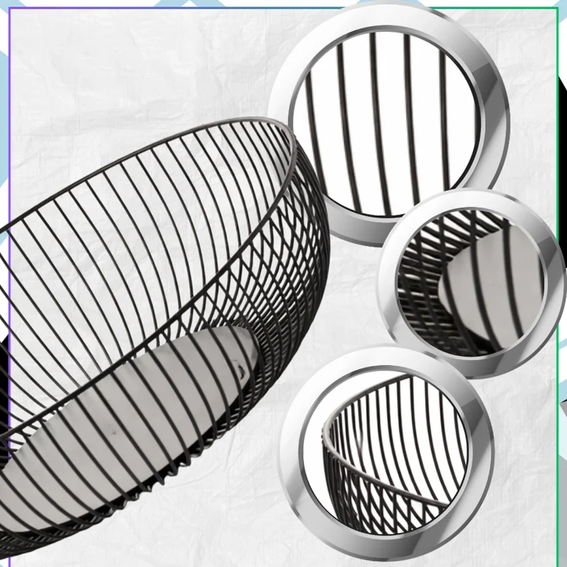 Organizer na owoce warzywa i przekąski czarny metalowy styl nordycki4.webp