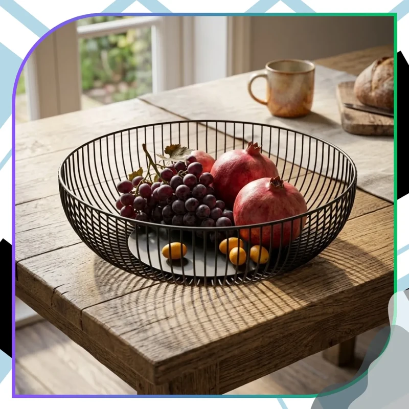 Organizer na owoce warzywa i przekąski czarny metalowy styl nordycki5.webp