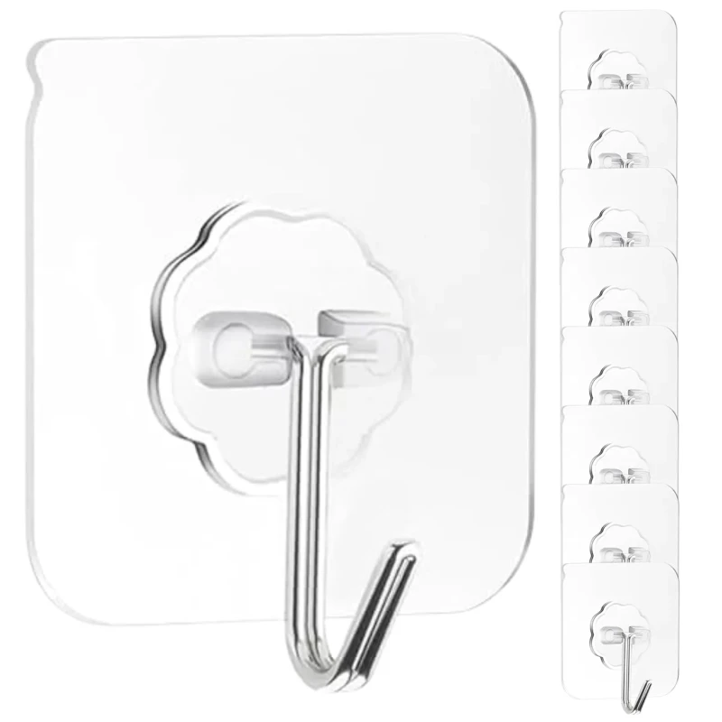 Wieszak ścienny obrotowy 180° przezroczysty samoprzylepny1.webp