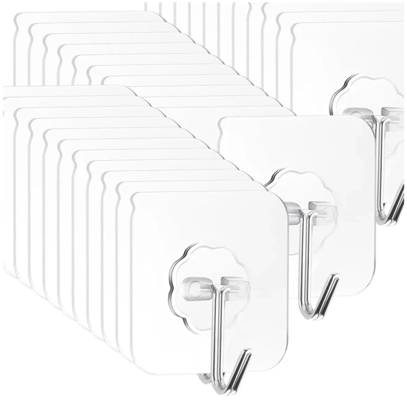 Wieszak ścienny obrotowy 180° przezroczysty samoprzylepny2.webp