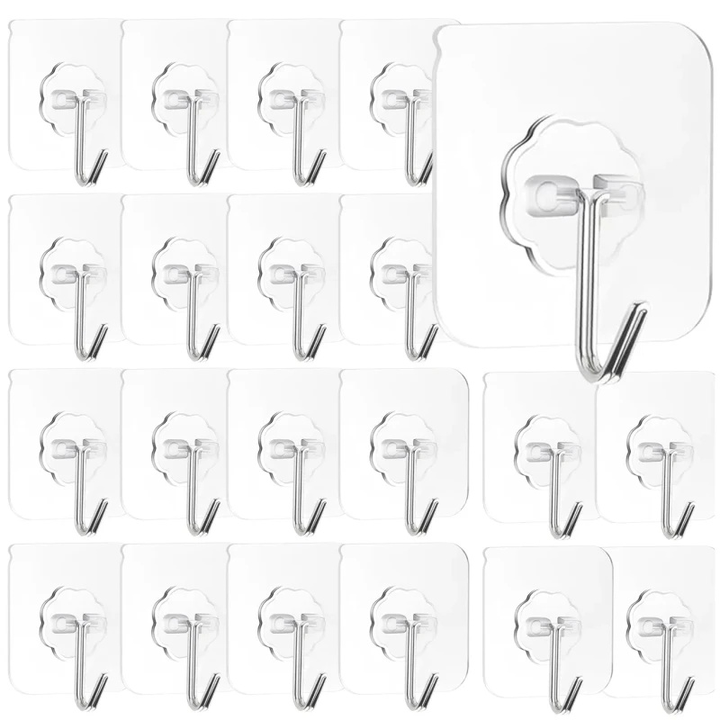 Wieszak ścienny obrotowy 180° przezroczysty samoprzylepny3.webp