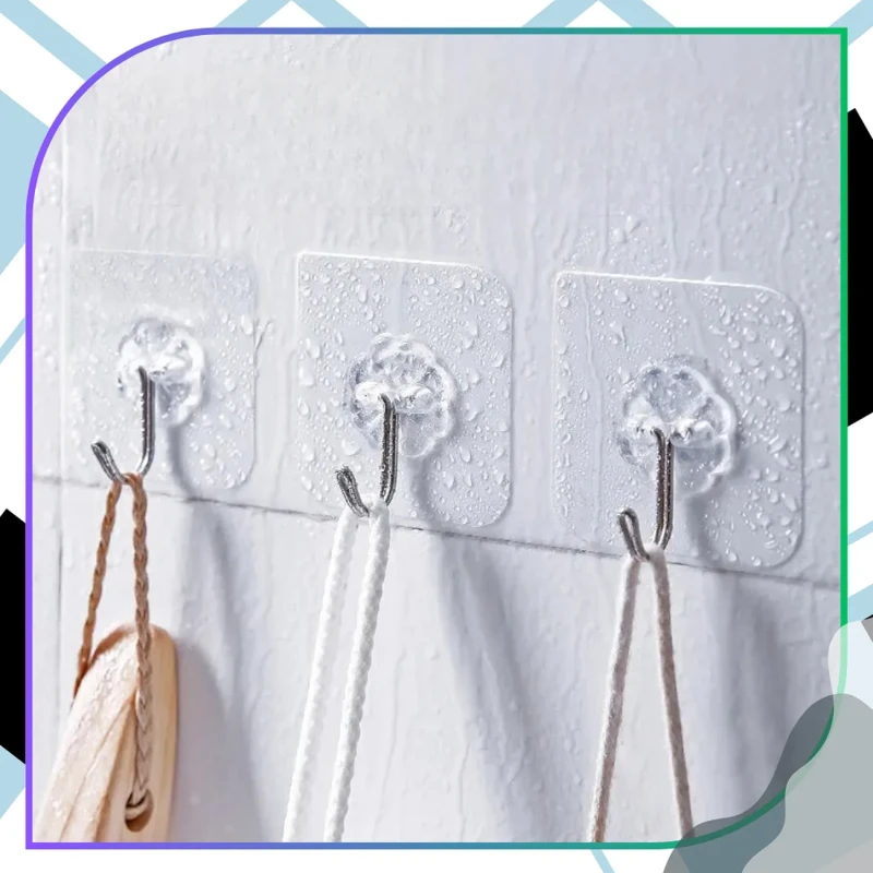 Wieszak ścienny obrotowy 180° przezroczysty samoprzylepny7.webp