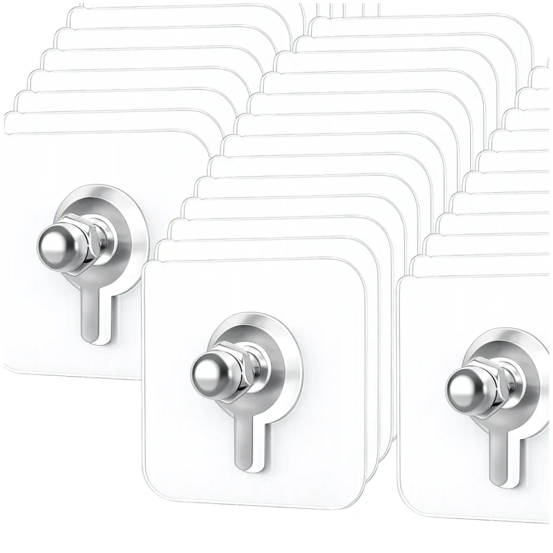 Haczyk ścienny mocny uchwyt 6×6 cm samoprzylepny PCV bez wiercenia1.webp