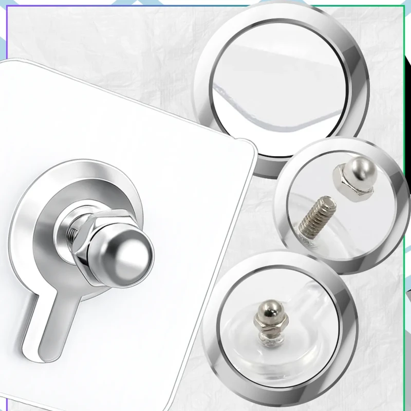 Haczyk ścienny mocny uchwyt 6×6 cm samoprzylepny PCV bez wiercenia4.webp