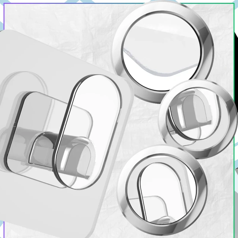 Samoprzylepne haczyki ścienne przezroczyste 6.5 × 6.5 cm – zestaw 10 sztuk5.webp