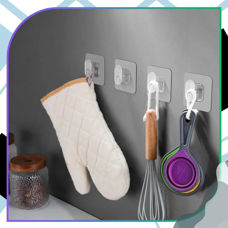 Samoprzylepne haczyki ścienne przezroczyste 6.5 × 6.5 cm – zestaw 10 sztuk7.webp