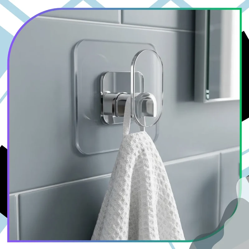 Samoprzylepne haczyki ścienne przezroczyste 6.5 × 6.5 cm – zestaw 10 sztuk9.webp