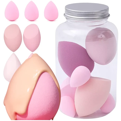 Zestaw gąbek do makijażu 7 sztuk z pojemnikiem blender do podkładu