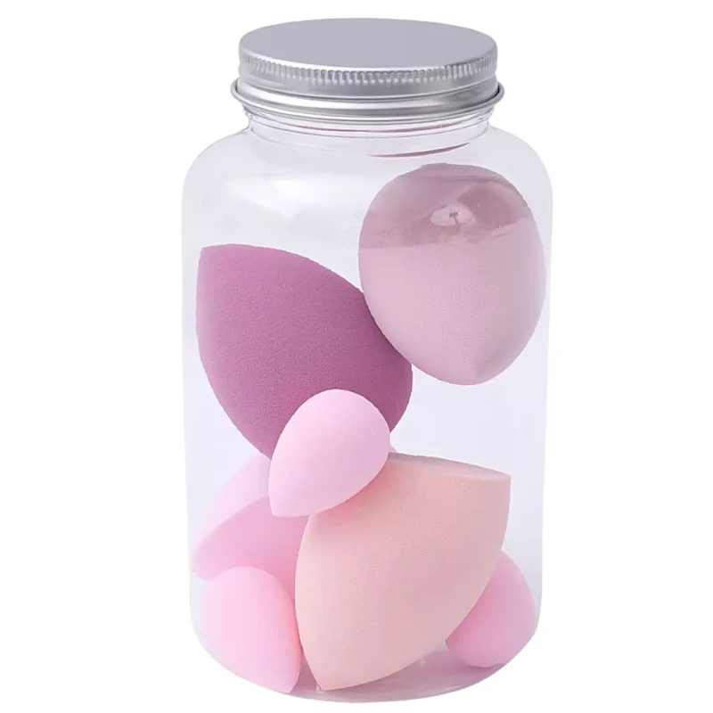 Zestaw gąbek do makijażu 7 sztuk z pojemnikiem blender do podkładu2.webp