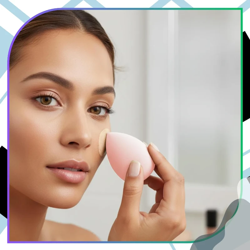 Zestaw gąbek do makijażu 7 sztuk z pojemnikiem blender do podkładu6.webp