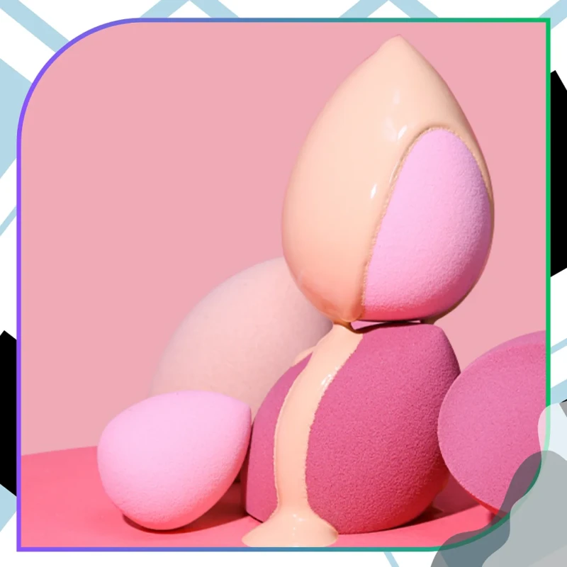 Zestaw gąbek do makijażu 7 sztuk z pojemnikiem blender do podkładu7.webp
