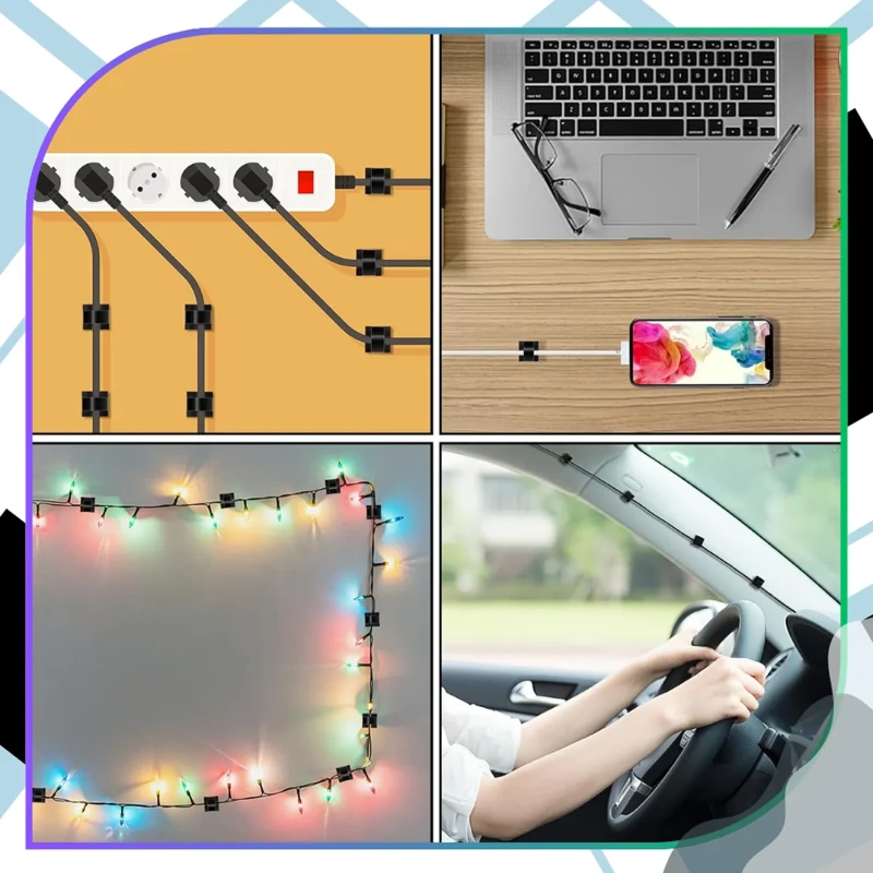 Samoprzylepne klipsy do kabli 3M – organizer przewodów zestaw 30 sztuk8.webp