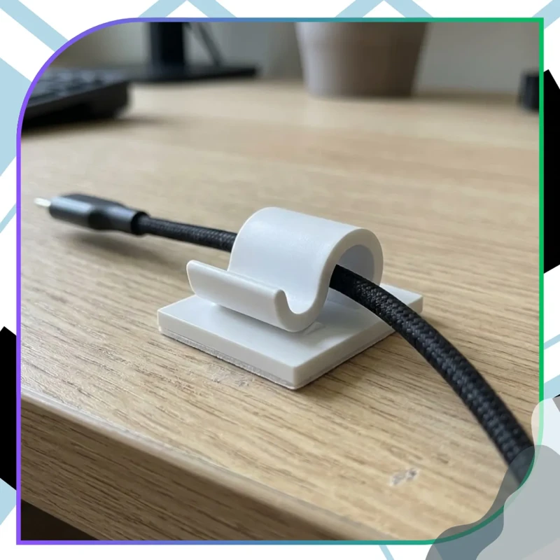 Uchwyty do kabli samoprzylepne organizer przewodów klipsy 30 szt białe4.webp