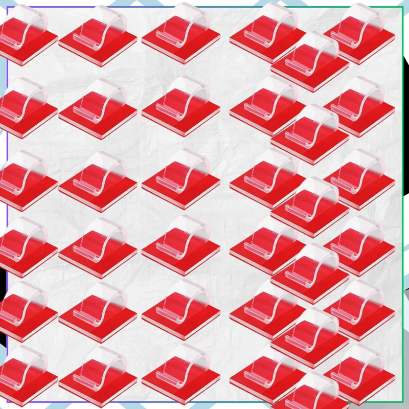 Samoprzylepne klipsy do kabli organizer przewodów uchwyty 30 szt transparentne3.webp