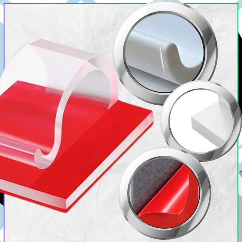 Samoprzylepne klipsy do kabli organizer przewodów uchwyty 30 szt transparentne4.webp