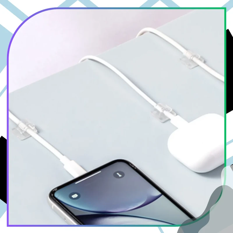 Samoprzylepne klipsy do kabli organizer przewodów uchwyty 30 szt transparentne6.webp