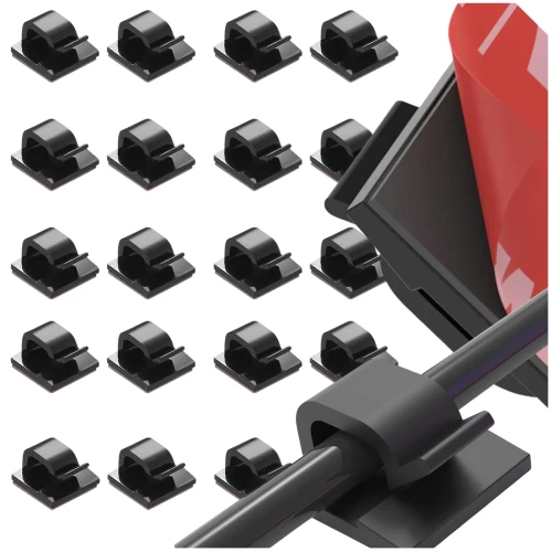 Uchwyty do kabli samoprzylepne klipsy organizer przewodów 30 szt czarne