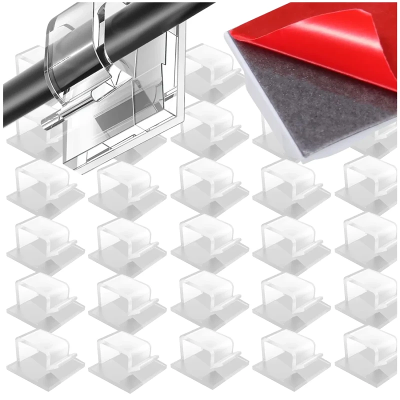 Przezroczyste Klipsy Do Kabli Samoprzylepne Organizer Przewodów 30szt3.webp