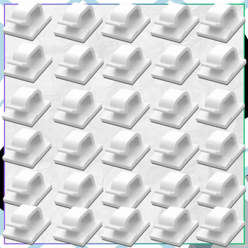 Białe samoprzylepne organizery do kabli zestaw uchwytów 30 sztuk3.webp