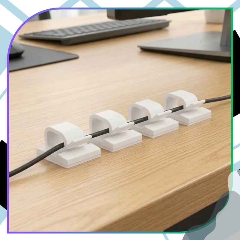 Białe samoprzylepne organizery do kabli zestaw uchwytów 30 sztuk7.webp