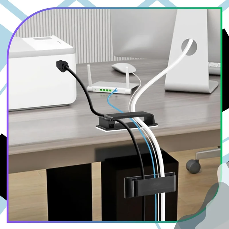 Organizer kabli czarny klipsy samoprzylepne uchwyty do przewodów 20 szt6.webp