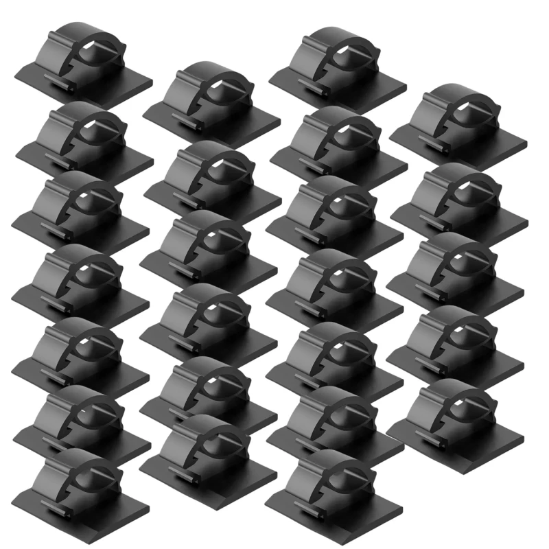 Klipsy organizer kabli uchwyty do przewodów samoprzylepne 30 szt czarne Organizer kabli do biurka samoprzylepne klipsy uchwyty przewodów 30 szt3.webp