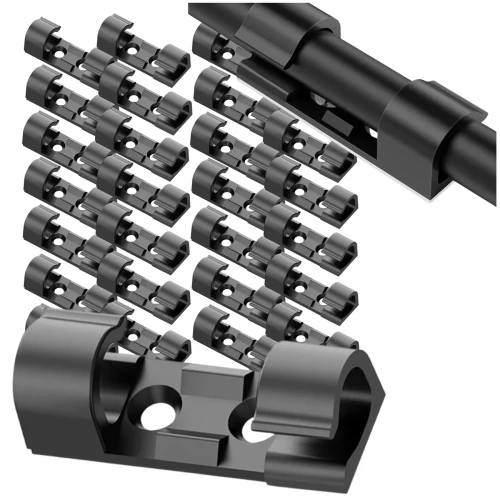 Klipsy kablowe samoprzylepne organizer przewodów biuro komputer 30 szt