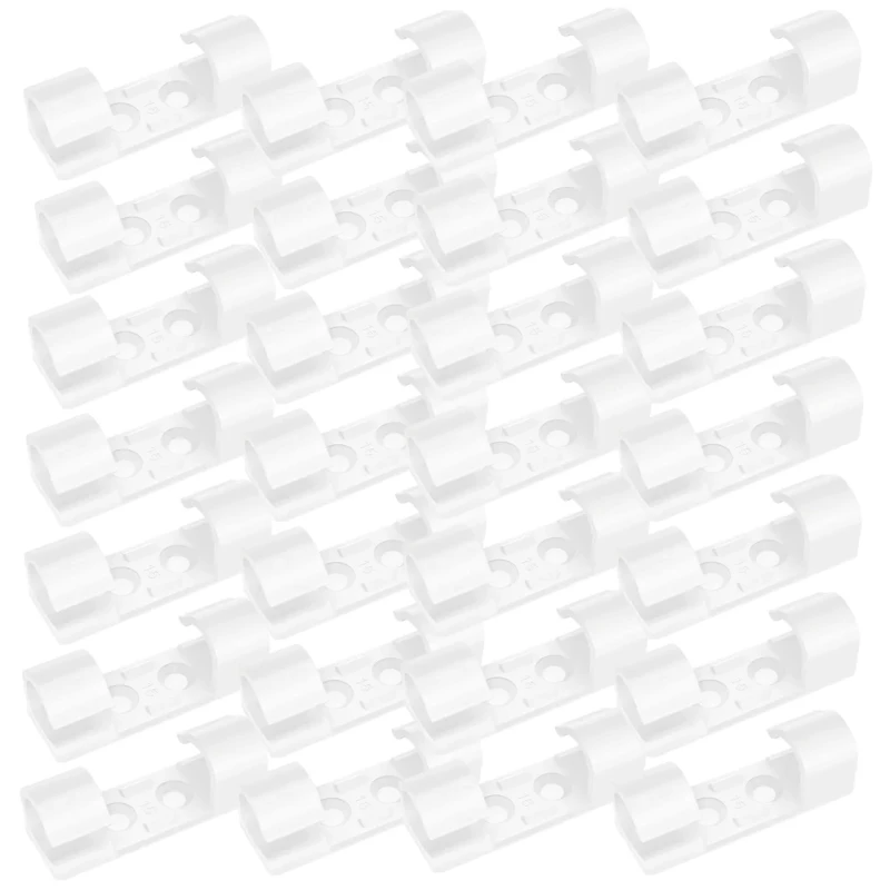 Białe klipsy do kabli samoprzylepne organizer przewodów biurko 30 szt3.webp