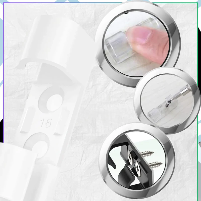 Białe klipsy do kabli samoprzylepne organizer przewodów biurko 30 szt4.webp