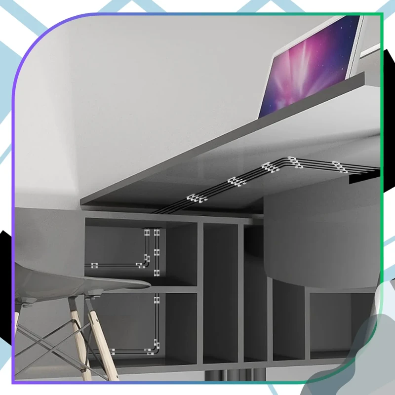 Białe klipsy do kabli samoprzylepne organizer przewodów biurko 30 szt7.webp