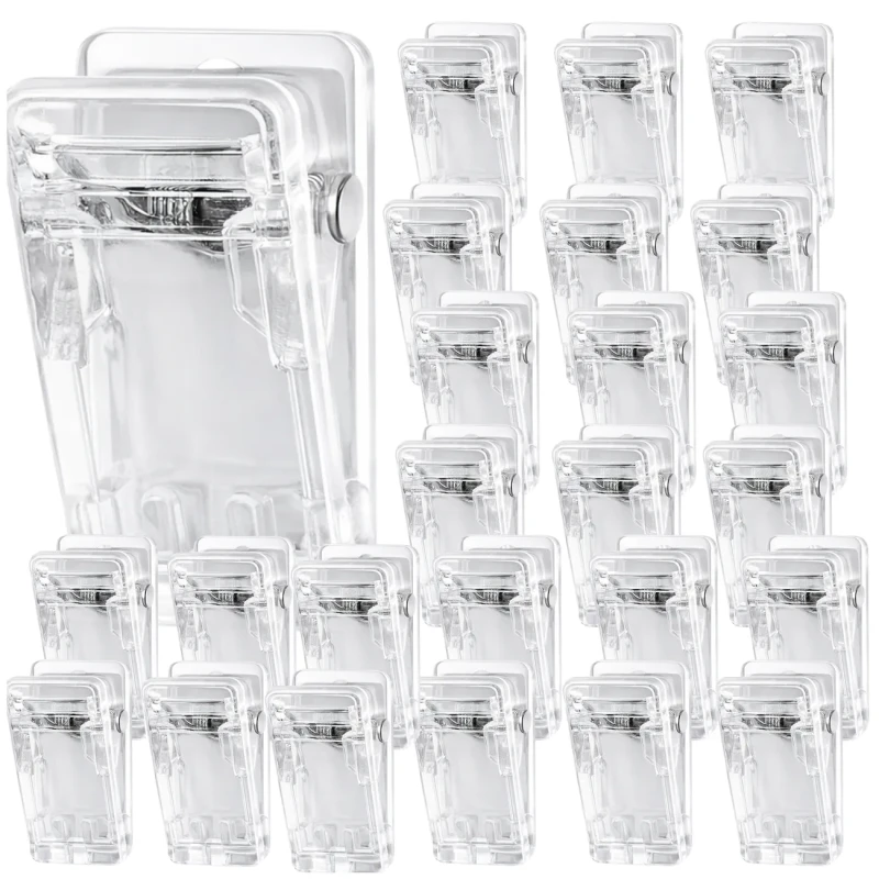 Mini klipsy samoprzylepne przezroczyste uchwyty na notatki zdjęcia 50 szt1.webp