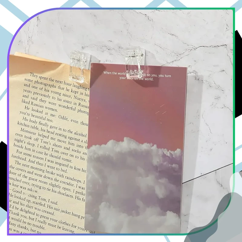 Mini klipsy samoprzylepne przezroczyste uchwyty na notatki zdjęcia 50 szt9.webp