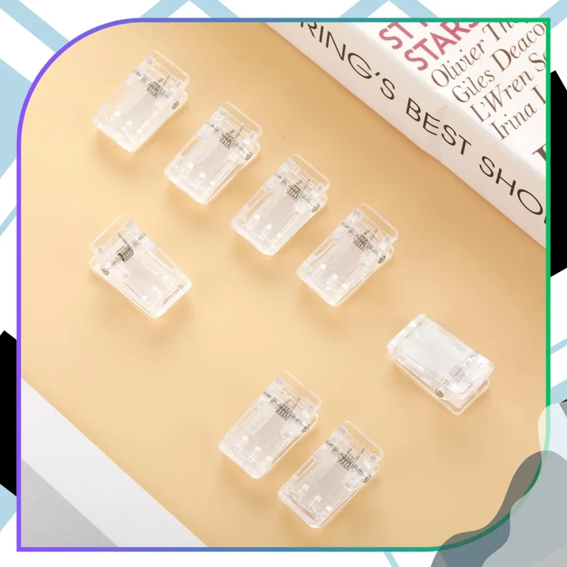 Mini klipsy samoprzylepne przezroczyste uchwyty na notatki zdjęcia 50 szt10.webp