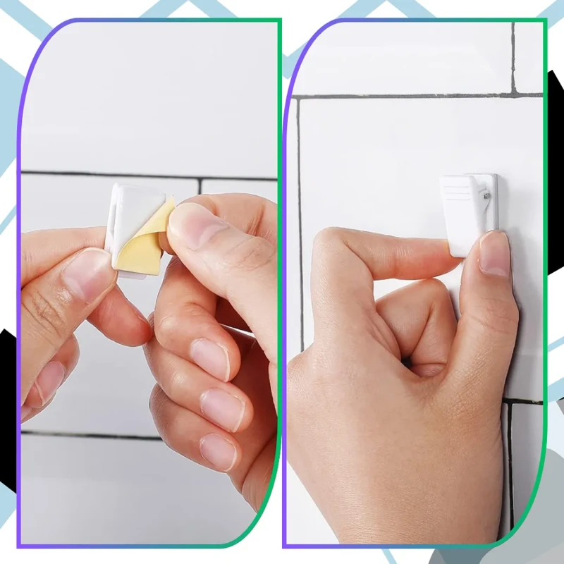 Uchwyty samoprzylepne klipsy na zdjęcia notatki biuro dom 50 szt8.webp