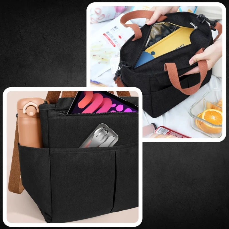 Torba LUNCH BOX termiczna pojemna na podróż jedzenie śniadaniowa5.webp