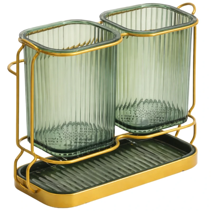 Organizer Na Sztućce Ociekacz Kuchenny Stojak Na Łyżki Widelce Zielony1.webp