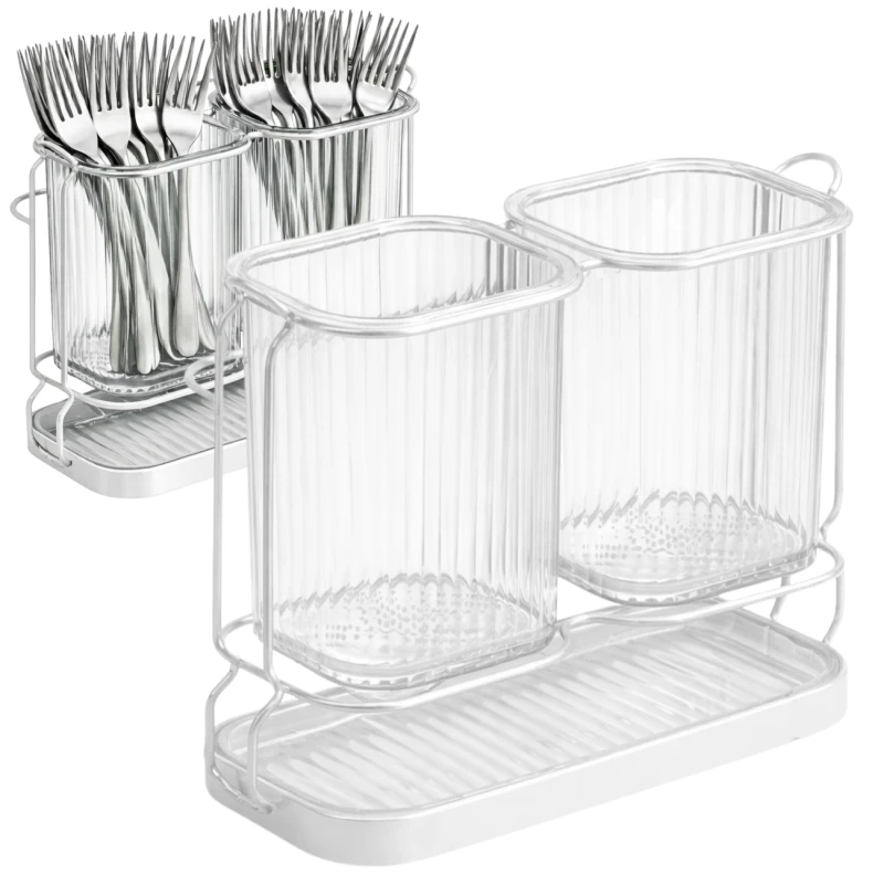 Transparentny Stojak Na Sztućce Organizer Ociekacz Kuchenny2.webp